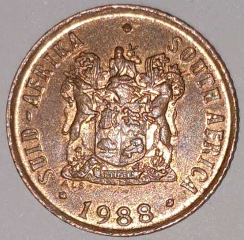 1988 - 1 CENT COIN (ONE CENT COIN) - RSA - BRONZE - KM#82 - BILINGUAL LEGEND - SPARROWS